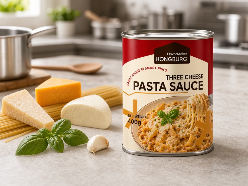 Saus Pasta Tiga Keju Krim untuk Memasak dan Persiapan Makanan