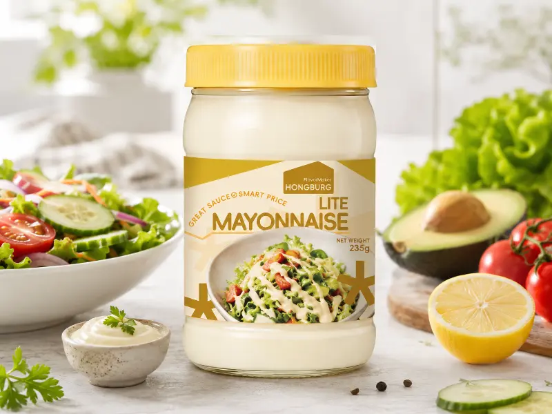 Mayones Ringan dalam Botol Kaca