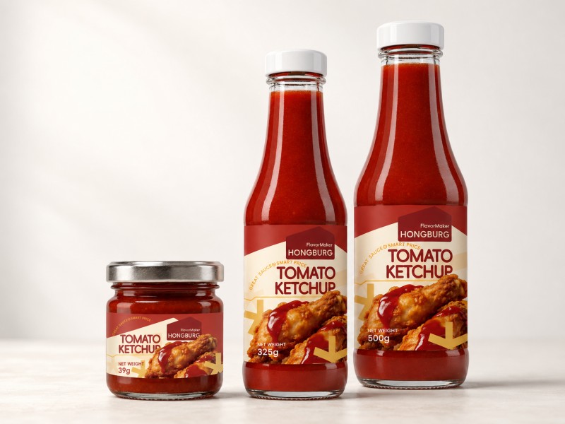 Saus Tomat dalam Botol Kaca